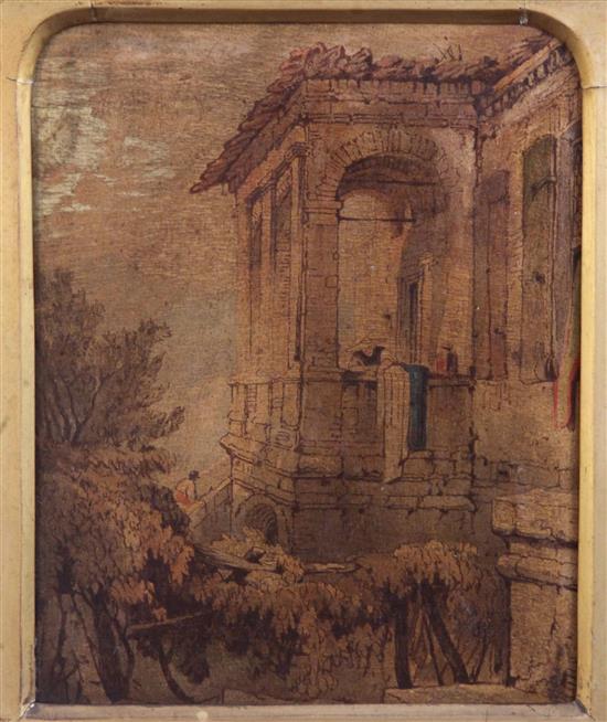 Italian School Architectural study 26 x 20cm.